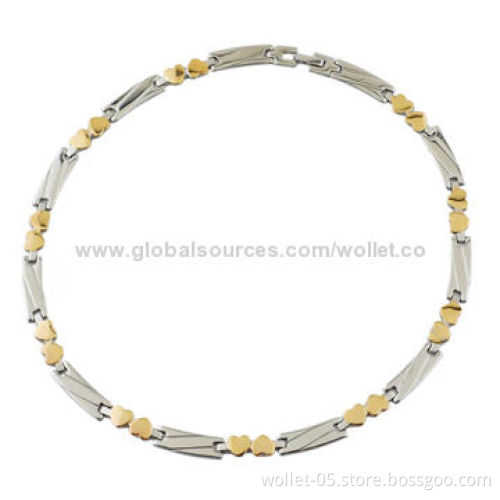 High-quality Jewelry Chain, Made Of IPG Plating TA2 Titanium with Heart Shape, Made in China